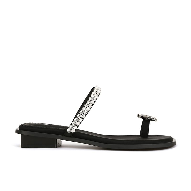 Sandals Flower Toe Rhinestone Loop