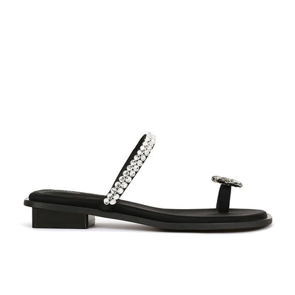 Sandals Flower Toe Rhinestone Loop