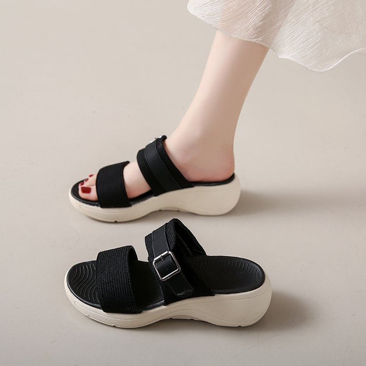 Slide Heel Wedge Sandals