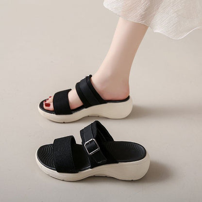 Slide Heel Wedge Sandals