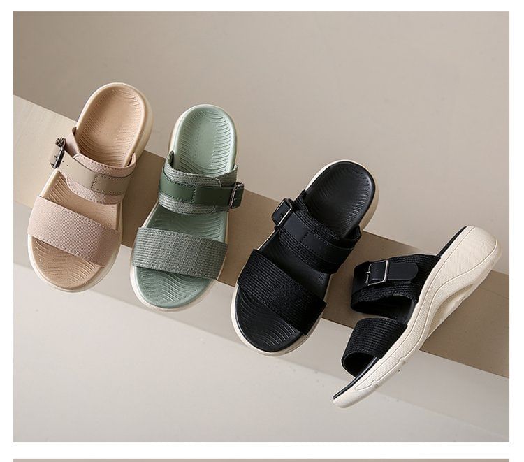 Slide Heel Wedge Sandals