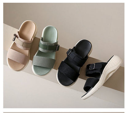 Slide Heel Wedge Sandals