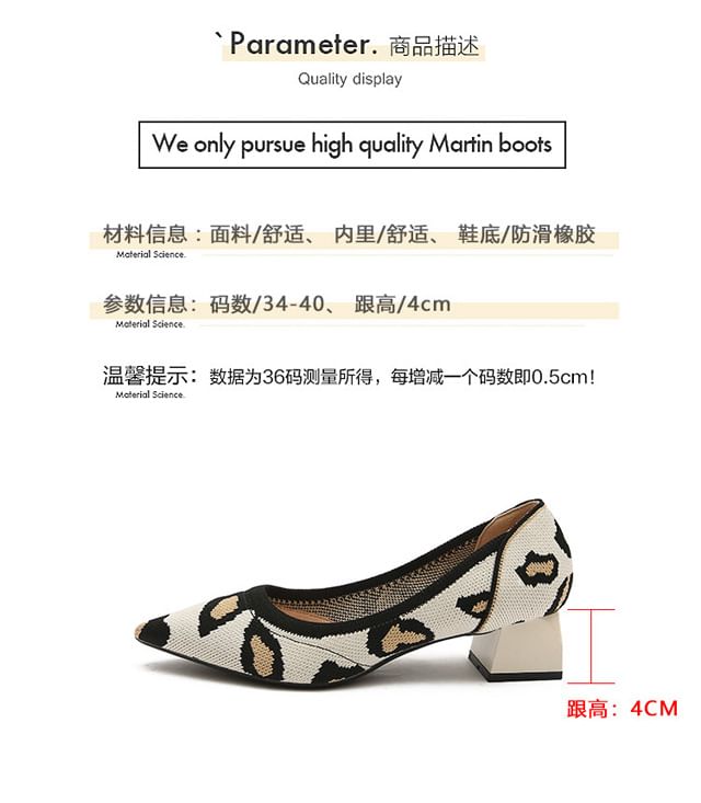 Pointed Pumps Heel Chunky Striped