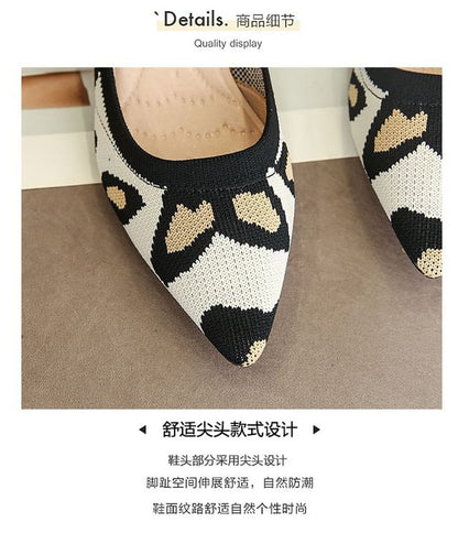 Pointed Pumps Heel Chunky Striped