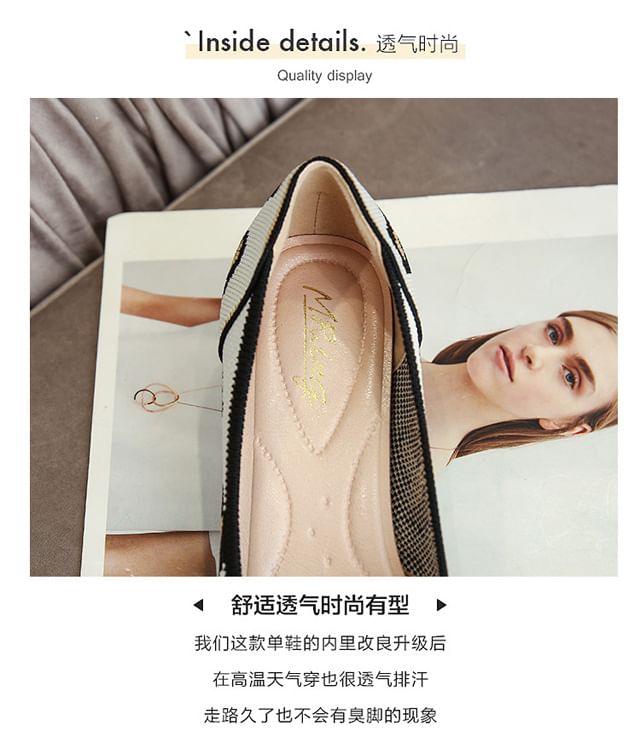 Pointed Pumps Heel Chunky Striped