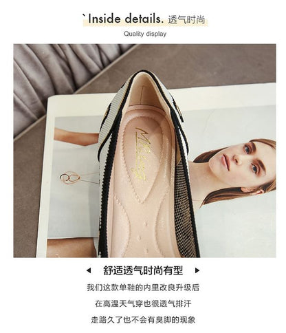 Pointed Pumps Heel Chunky Striped