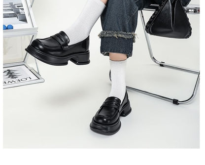 Loafers Heel Chunky Platform