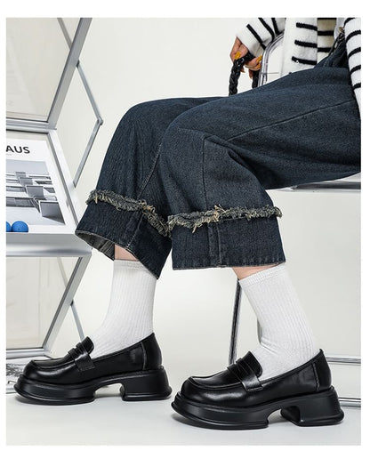 Loafers Heel Chunky Platform