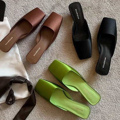 Mules Toe Square Heel Low