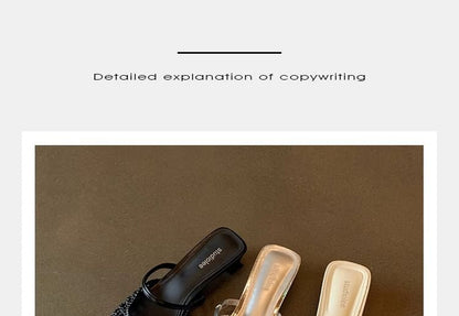 Square Mules Kitten Heel Toe