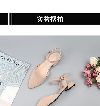 Heel Chunky Almond Sandals Toe