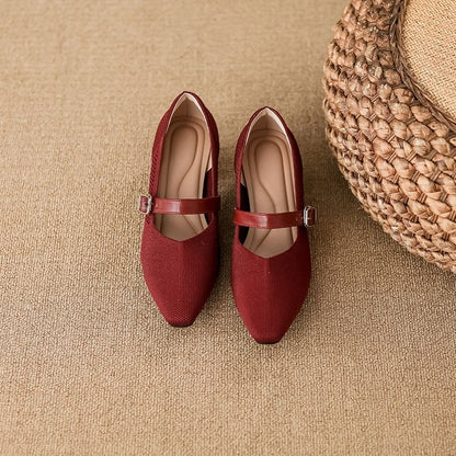 Heel Pumps Mary Toe Chunky Square Jane