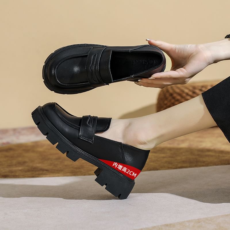 Loafers Platform Heel Chunky