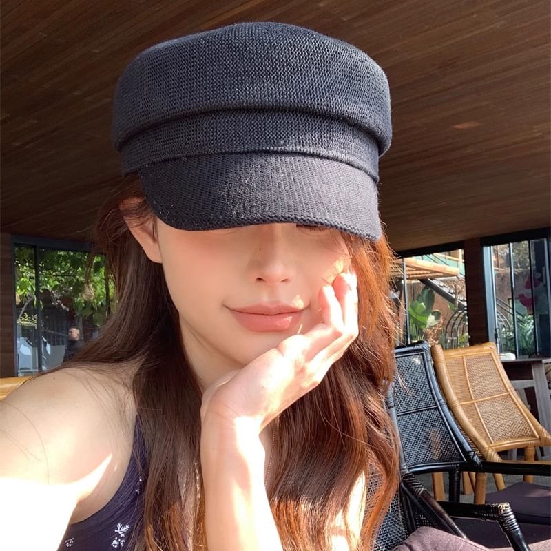 Knit Cap Newsboy Plain