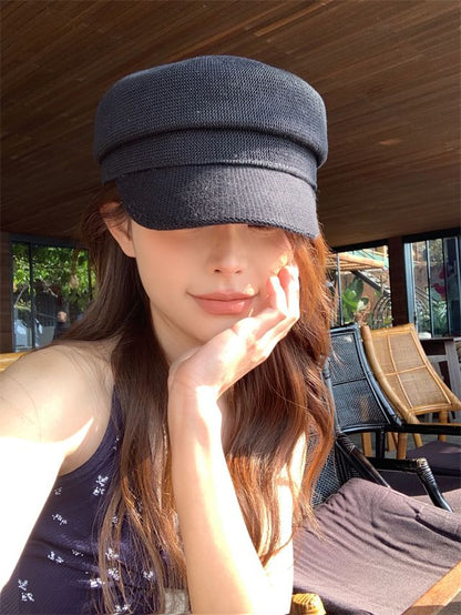 Knit Cap Newsboy Plain