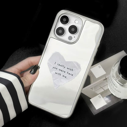 Heart Lettering Mirrored Magnetic (Compatible with MagSafe) Phone Case