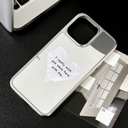 Heart Lettering Mirrored Magnetic (Compatible with MagSafe) Phone Case