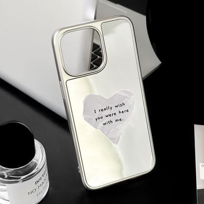 Heart Lettering Mirrored Magnetic (Compatible with MagSafe) Phone Case