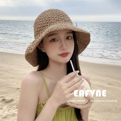 Hat Straw Cloche Lace-Up