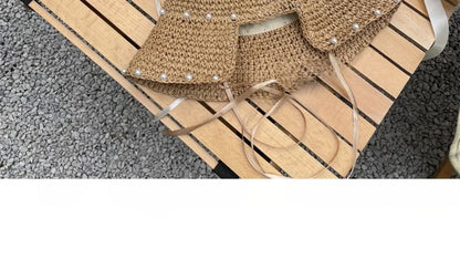 Hat Straw Cloche Lace-Up