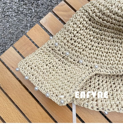 Hat Straw Cloche Lace-Up