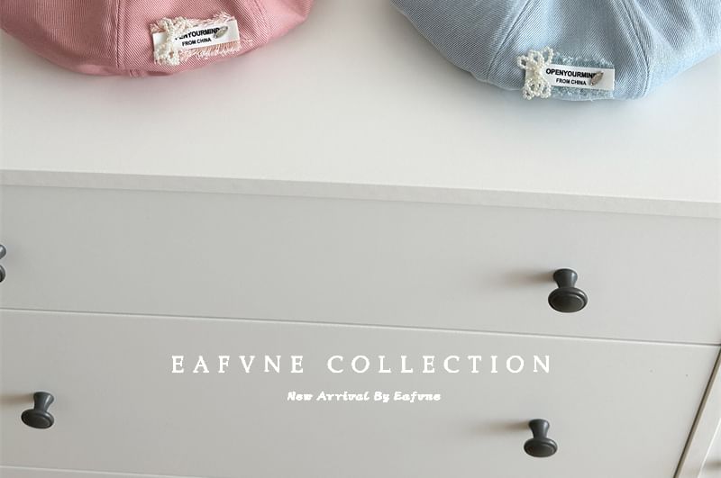 Lettering Beret Denim