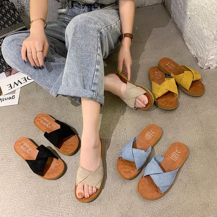 Slide Criss Sandals Cross