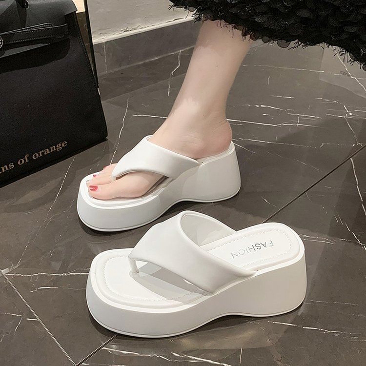 Wedge Platform Flip-Flops Heel
