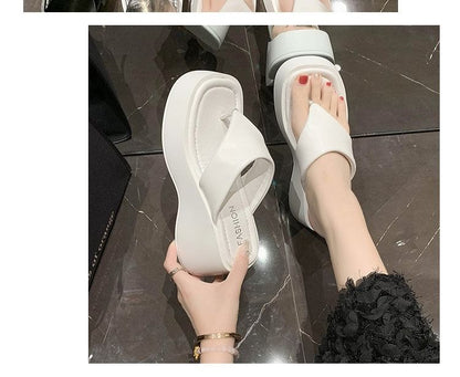 Wedge Platform Flip-Flops Heel