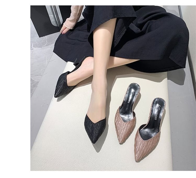 Kitten Mules Toe Heel Pointed