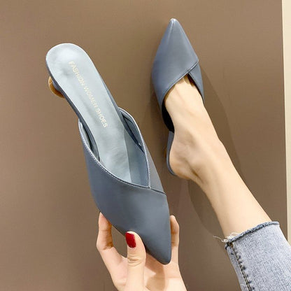 Kitten Pointed Heel Mules Toe