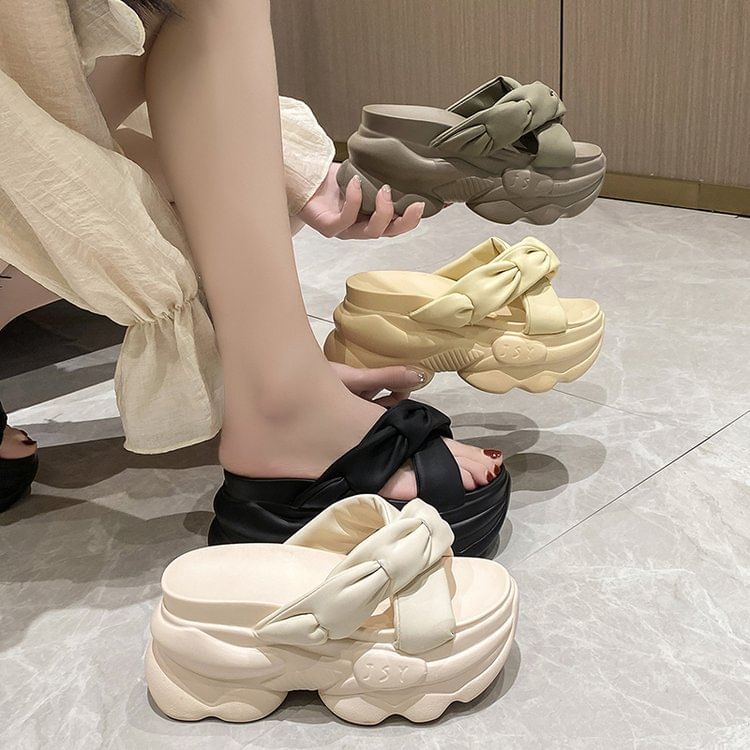 Platform Criss Sandals Cross Slide