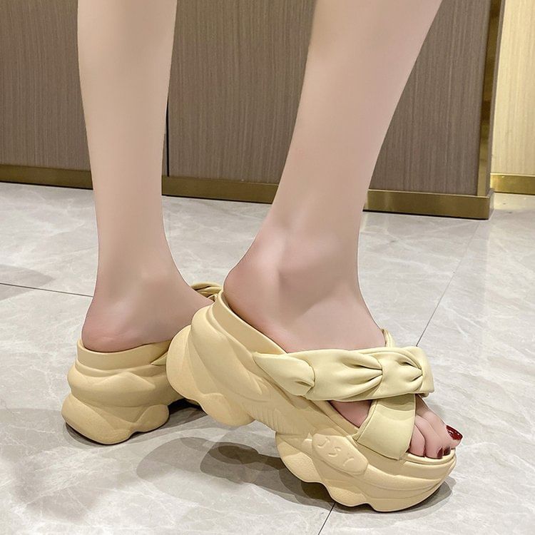 Platform Criss Sandals Cross Slide
