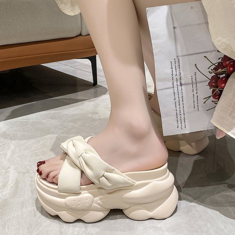 Platform Criss Sandals Cross Slide
