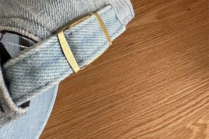 Newsboy Cap Denim Ribbon