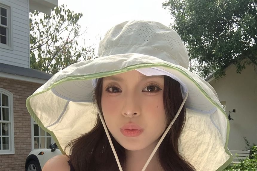 Hiking Contrast Bucket Hat Plain Trim