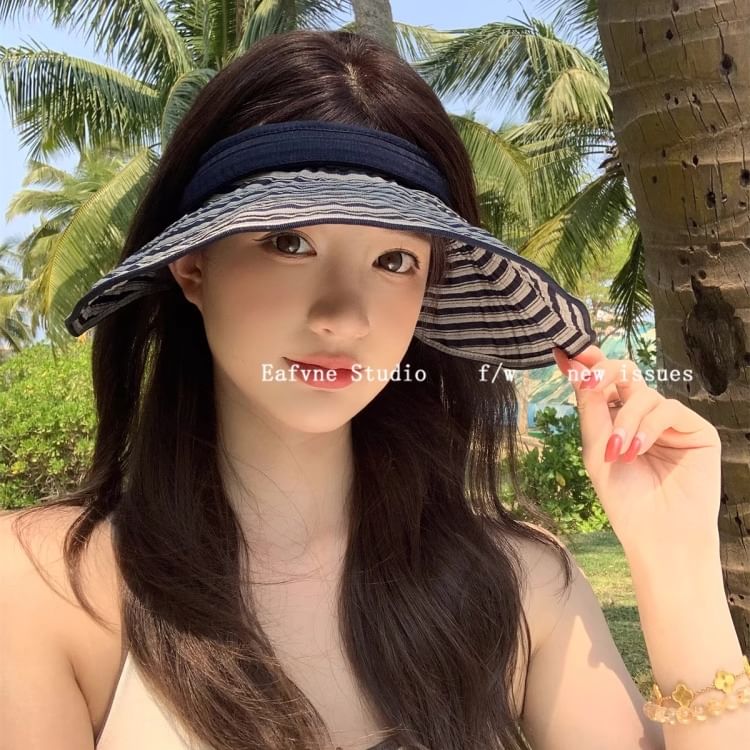 Visor Striped Brim Wide