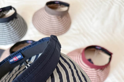 Visor Striped Brim Wide