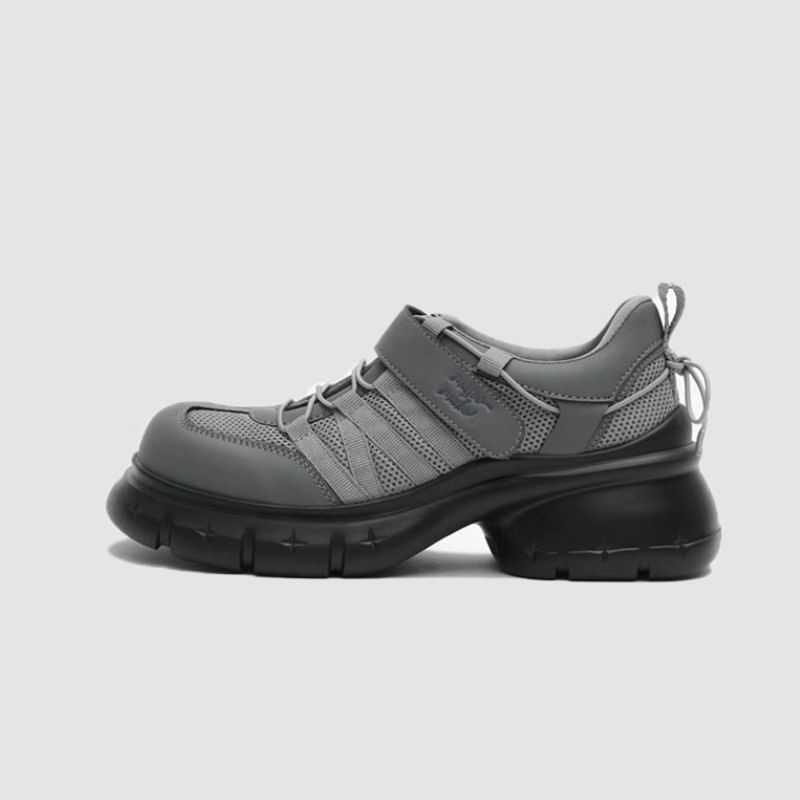 Heel Shoes Platform Lace-Up Chunky