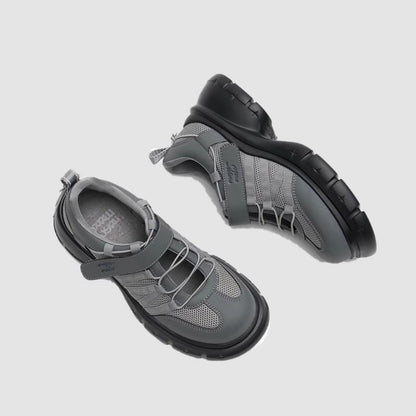 Heel Shoes Platform Lace-Up Chunky