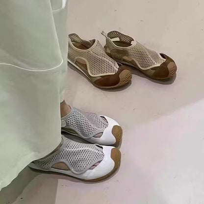 Cutout Fishnet Panel Slip-Ons