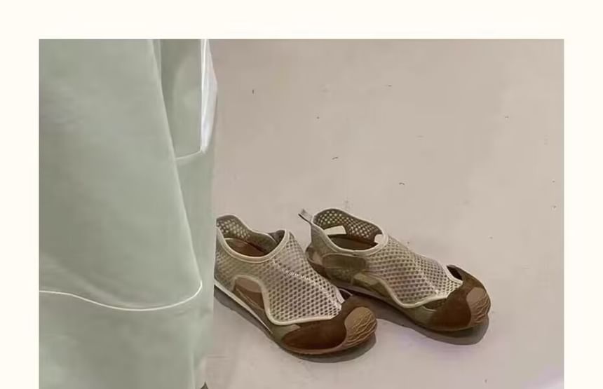 Cutout Fishnet Panel Slip-Ons