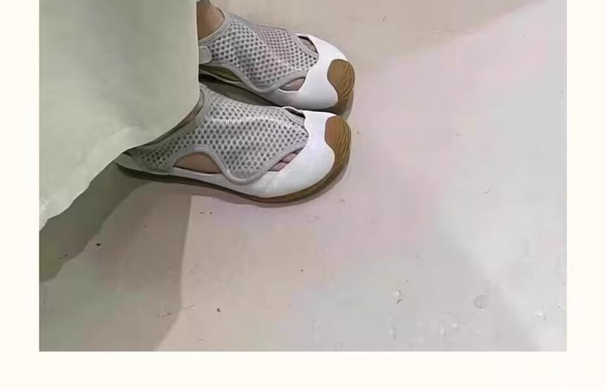 Cutout Fishnet Panel Slip-Ons