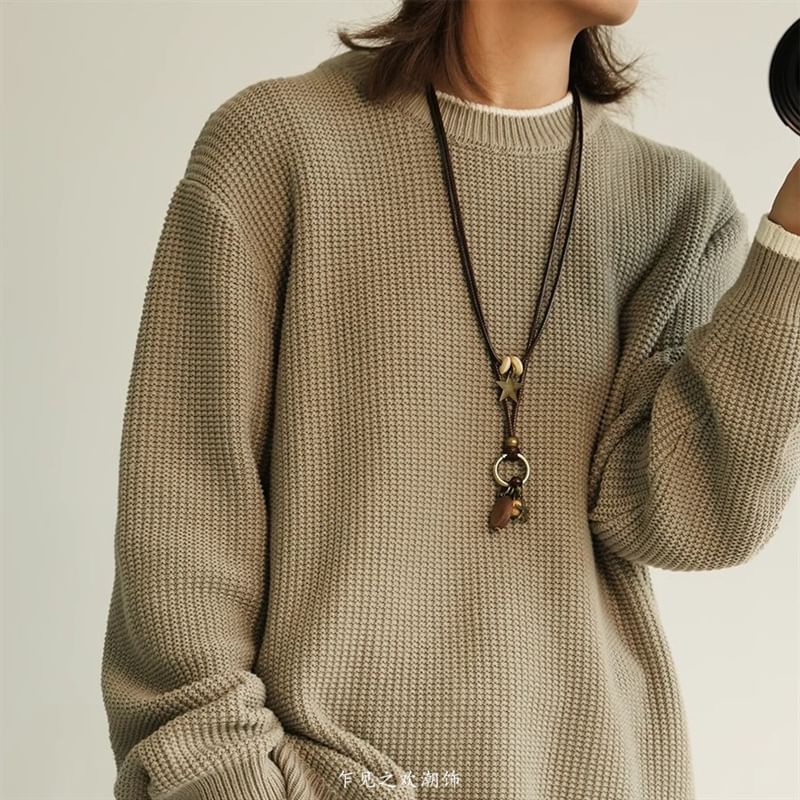 Layered Necklace Star Cord Bead Pendant