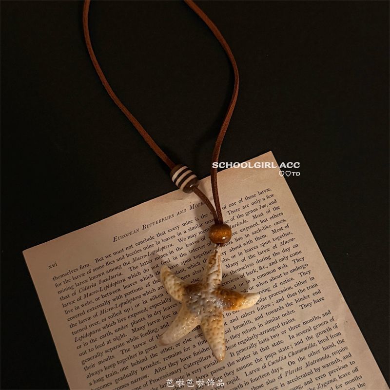 Cord Pendant Starfish Bead Necklace
