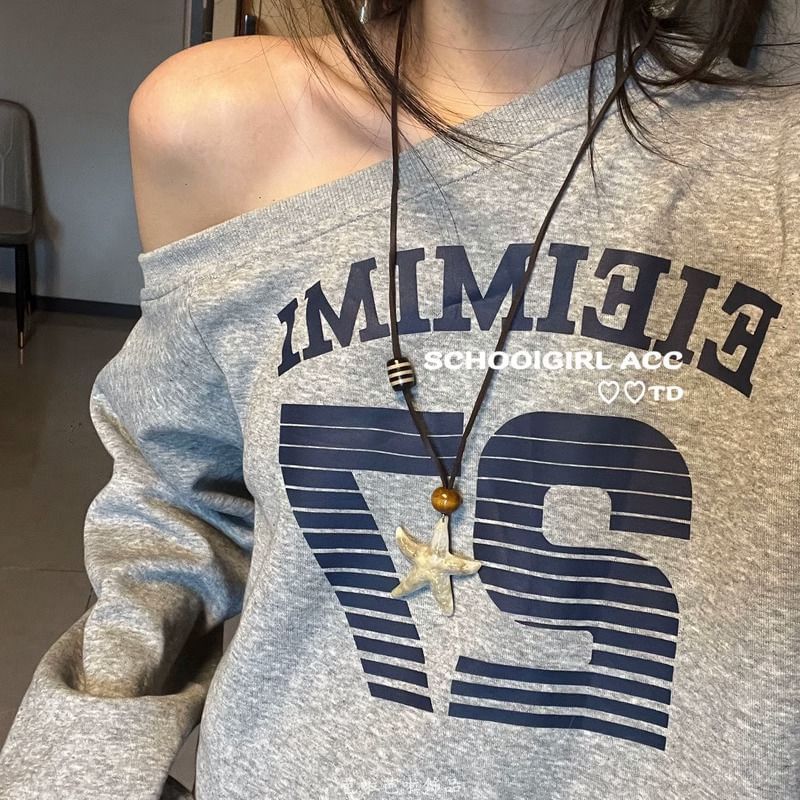 Cord Pendant Starfish Bead Necklace