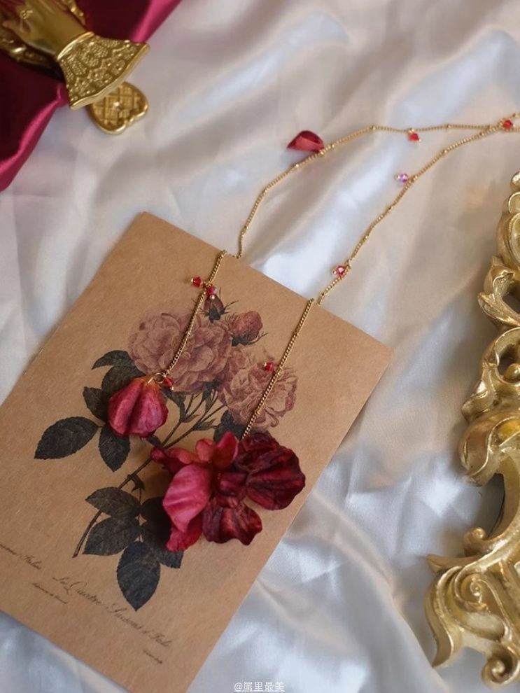 Lariat Necklace Petal Alloy