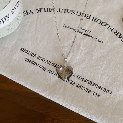 Heart Choker Faux Crystal Station Pendant