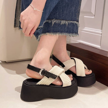 Cross Sandals Criss Platform