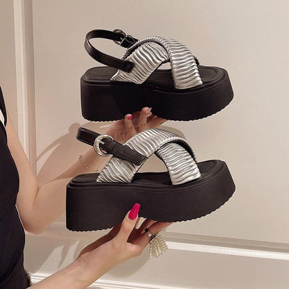 Cross Sandals Criss Platform